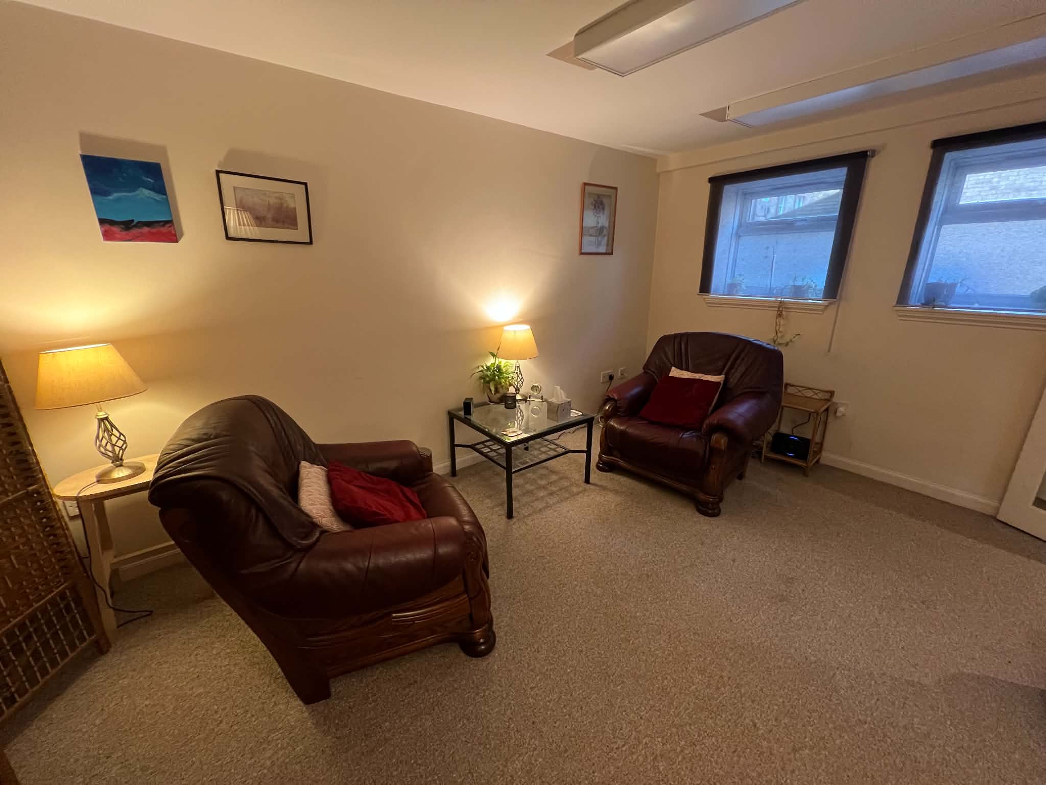 Wider view of the Edinburgh therapy room